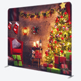 Aperturee - Aperturee Lighting Cabin Merry Christmas Pillow Cover Backdrop